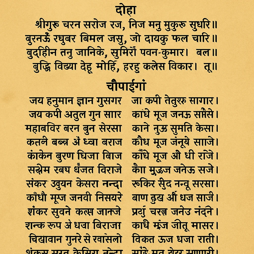 Shree Hanuman Chalisa Lyrics in Hindi